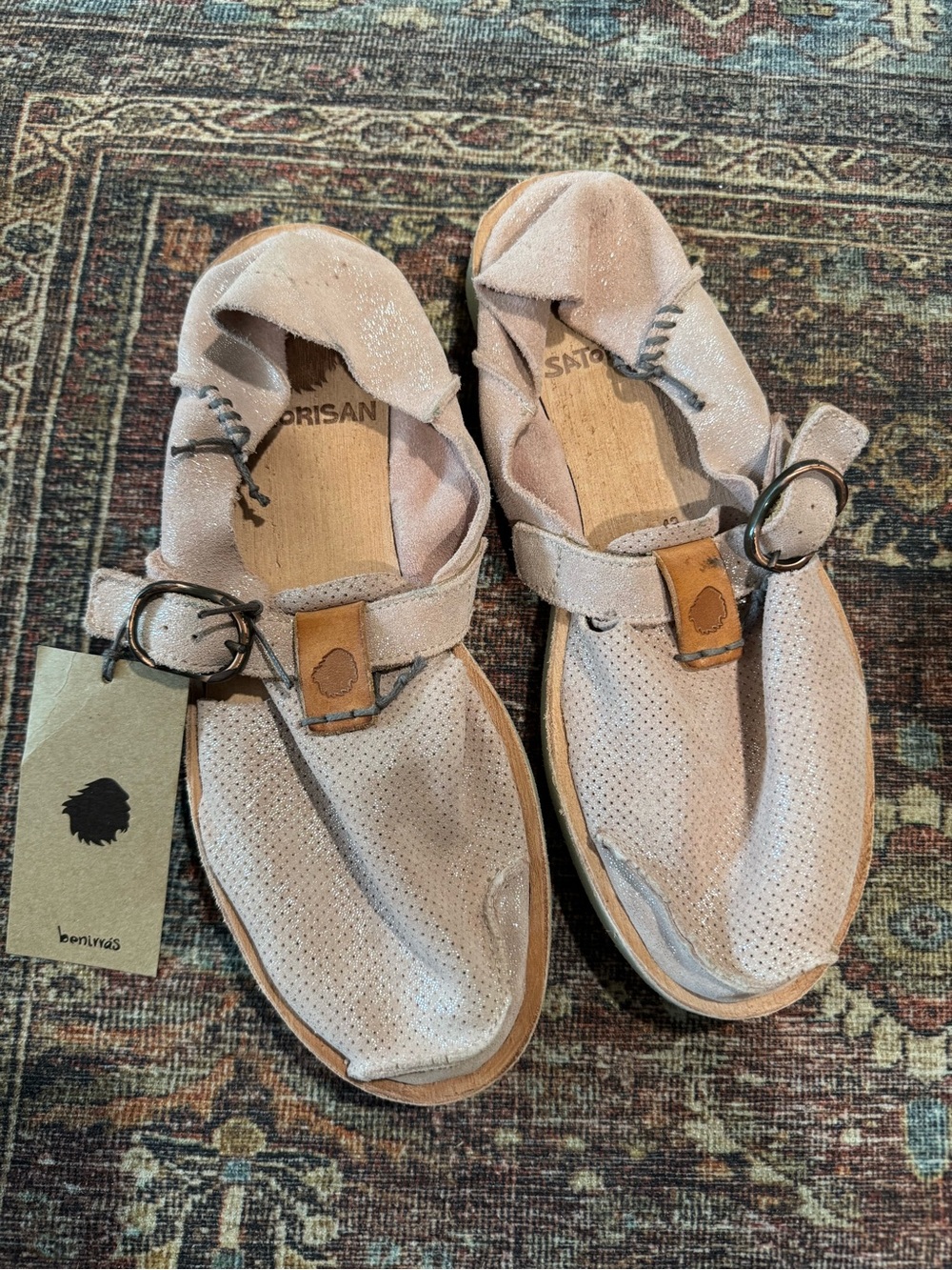 Satorisan Benirras Microperforated Sandal Moccasin Pink Shimmer EU 42 US 10 NWT